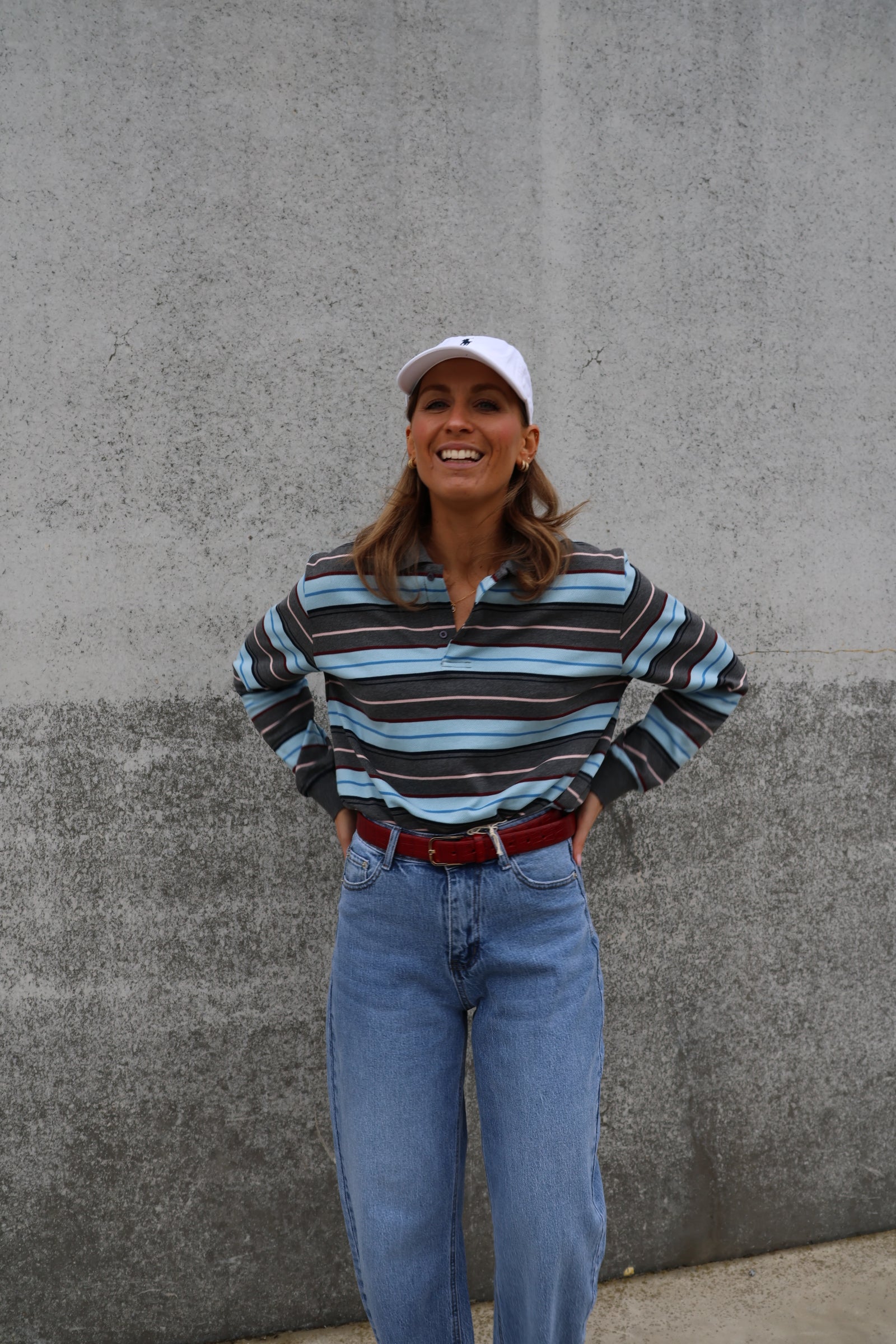 Sol polo truitje grijs gestreept