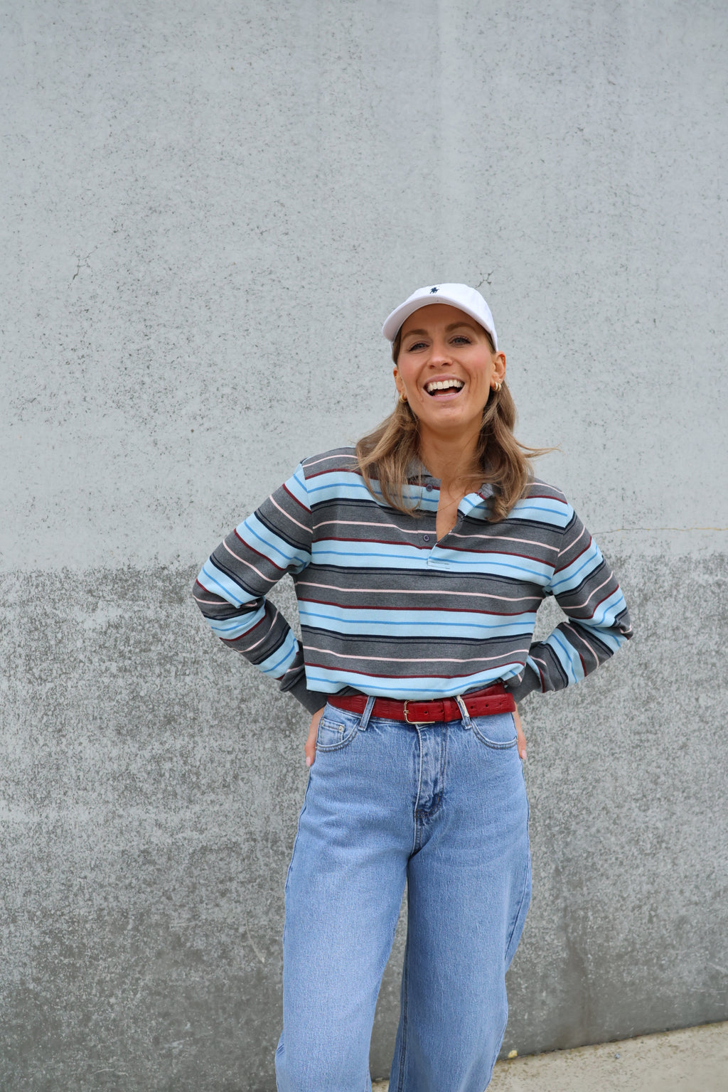 Sol polo truitje grijs gestreept