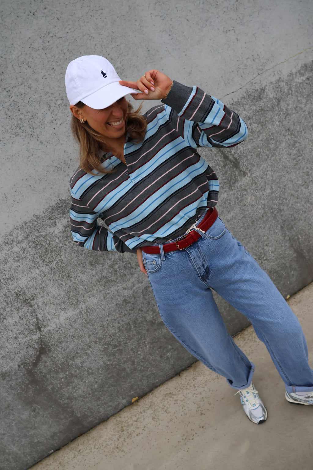 Sol polo truitje grijs gestreept