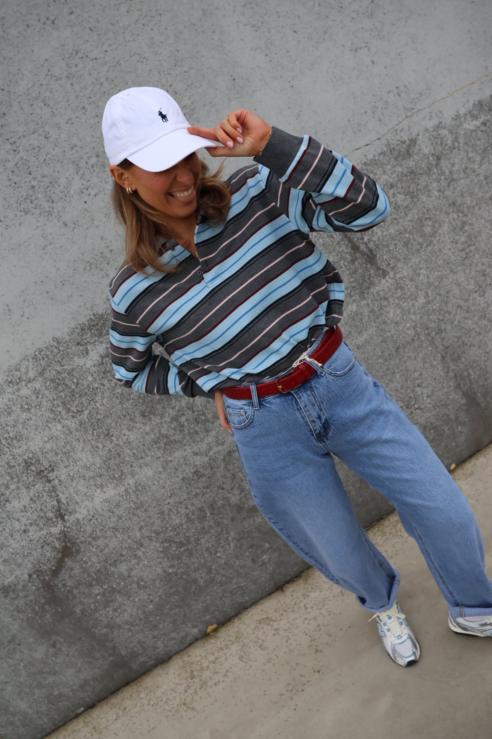 Sol polo truitje grijs gestreept