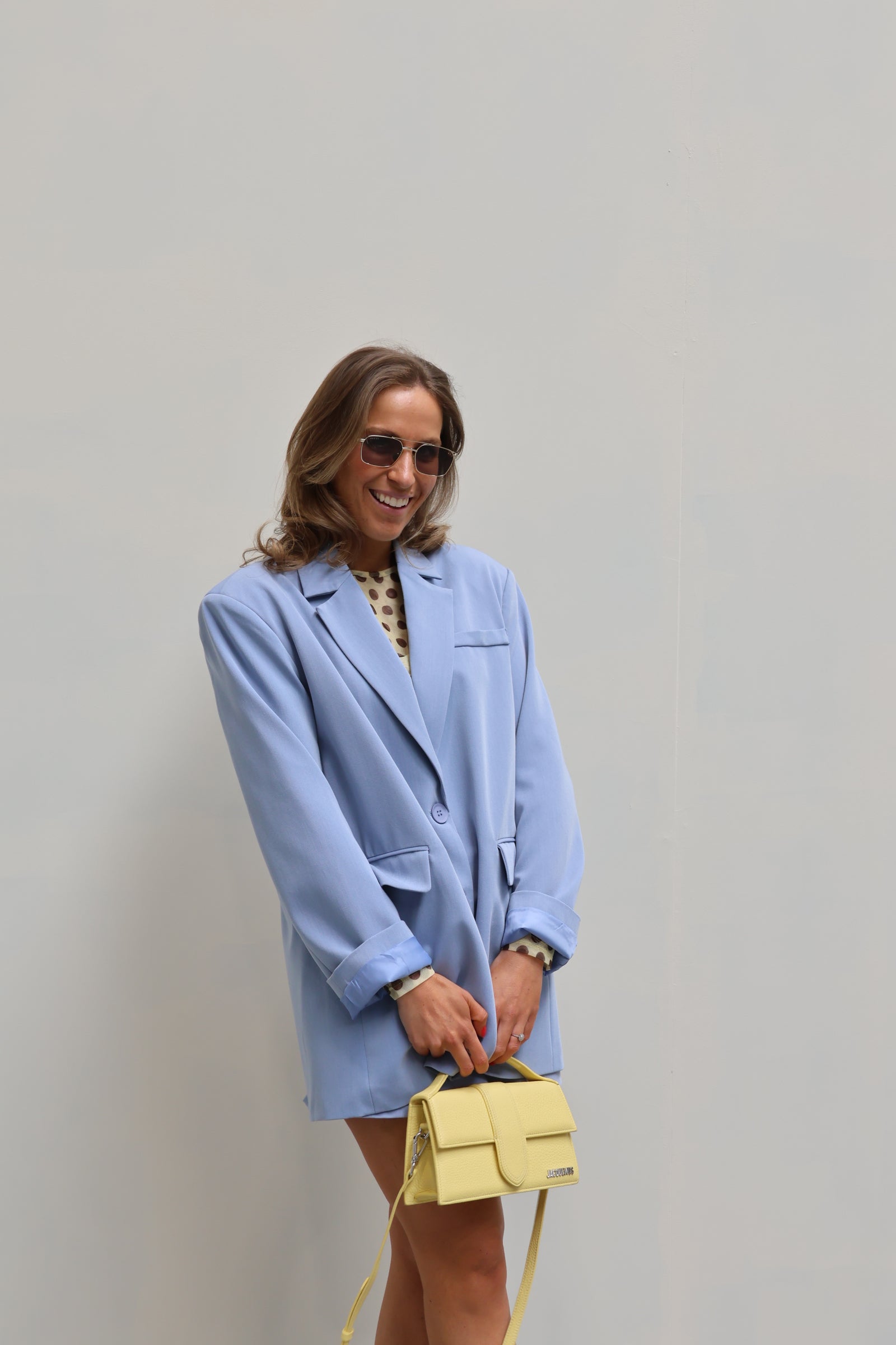 Macy asymmetrische blazer blauw