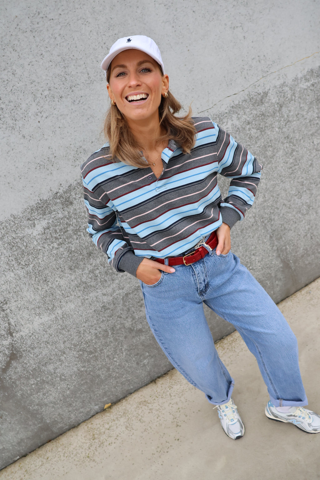 Sol polo truitje grijs gestreept