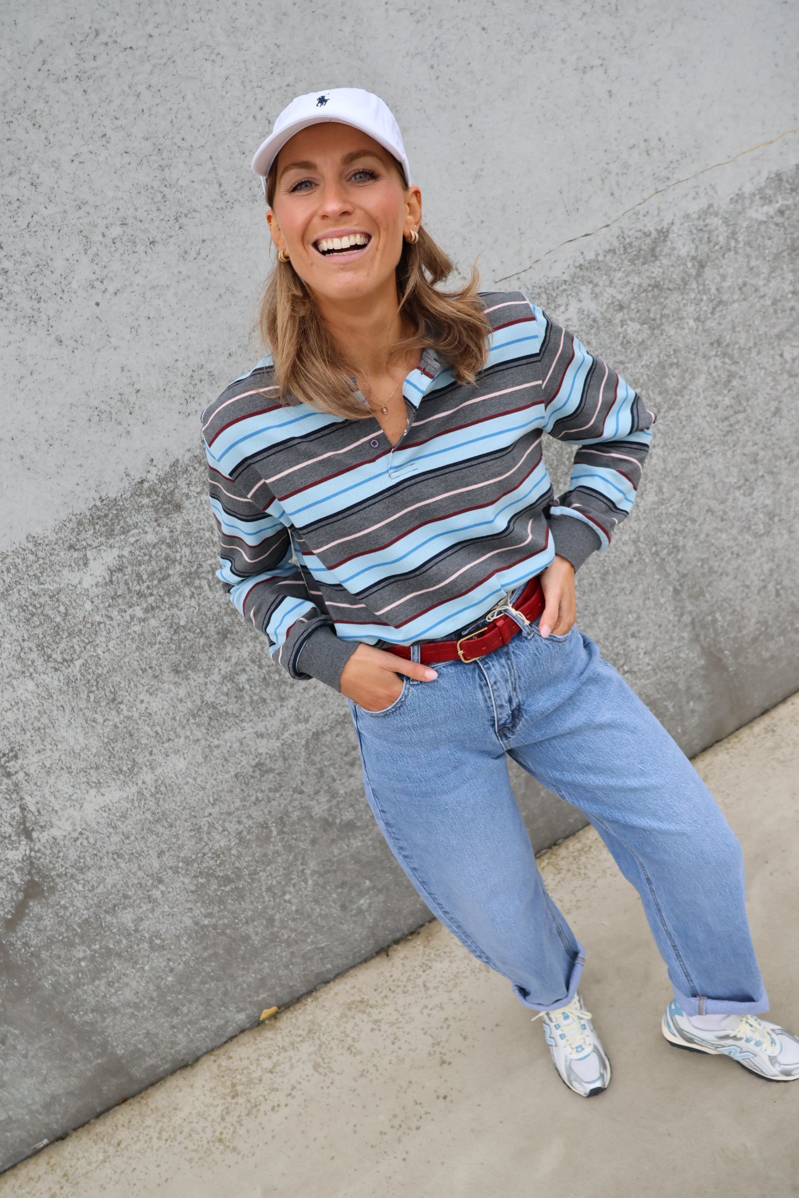 Sol polo truitje grijs gestreept