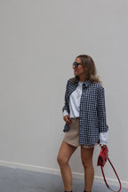 Bregje carreaux hemd marine