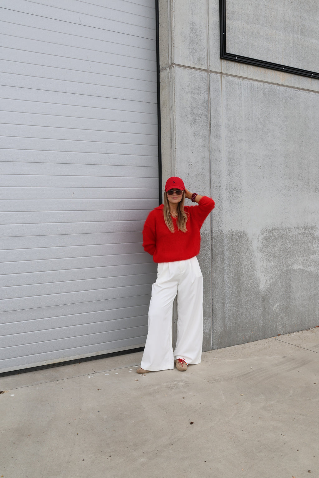 Hannah pantalon met structuur wit