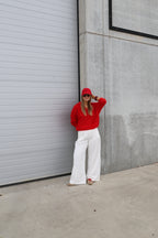 Hannah pantalon met structuur wit