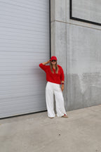 Leonce mohair polo rood