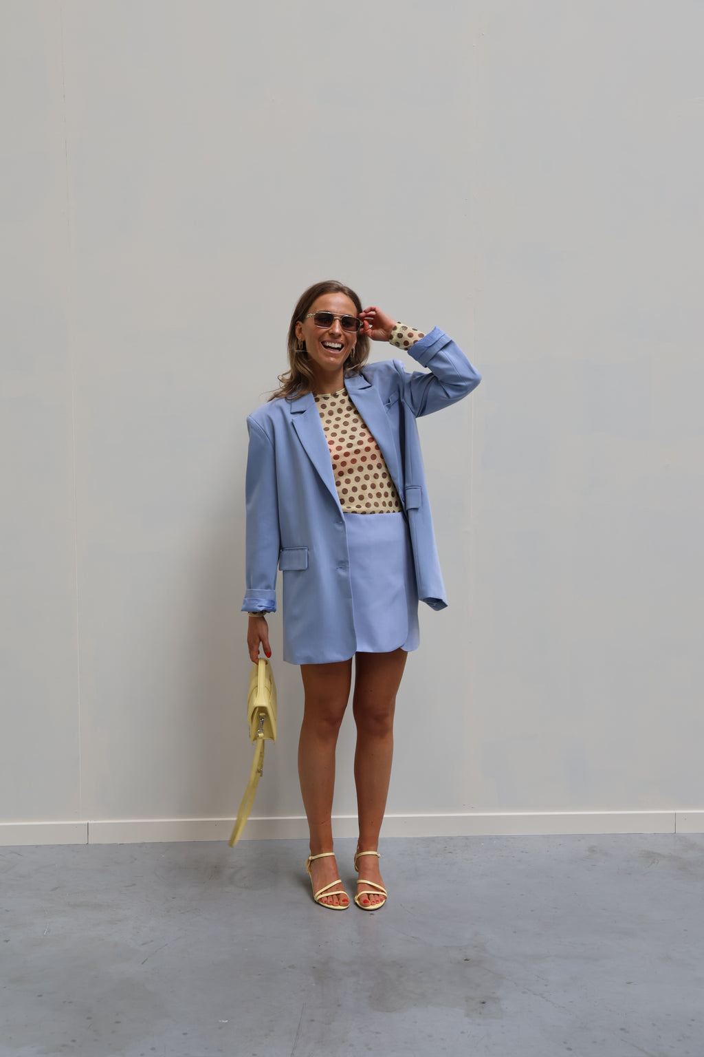 Macy asymmetrische blazer blauw