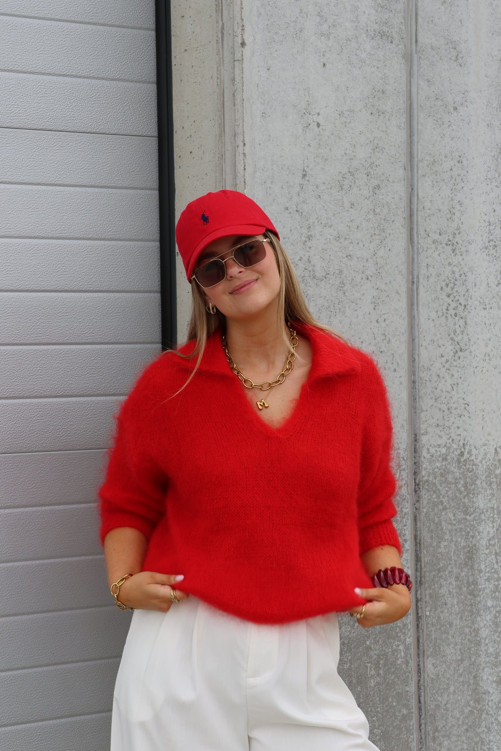Leonce mohair polo rood