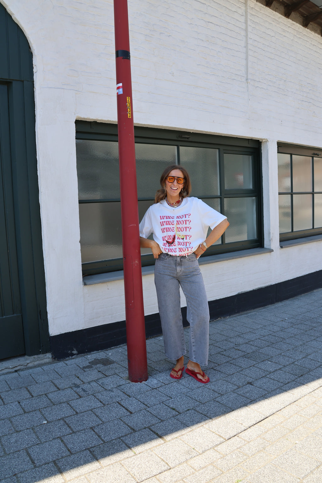 Bobbie cropped wide jeans grijs