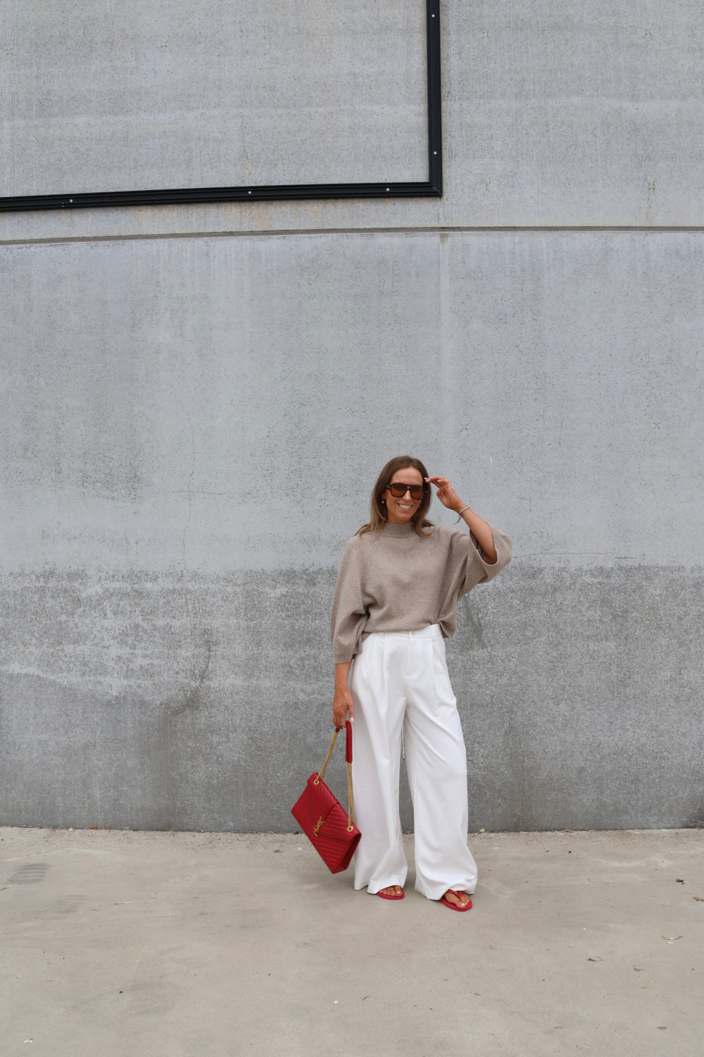 Hannah pantalon met structuur wit