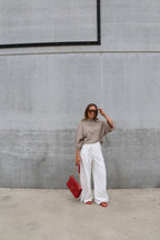 Hannah pantalon met structuur wit