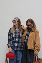 Gitte oversized geruit hemd marine