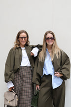 Veerle cropped jasje kaki