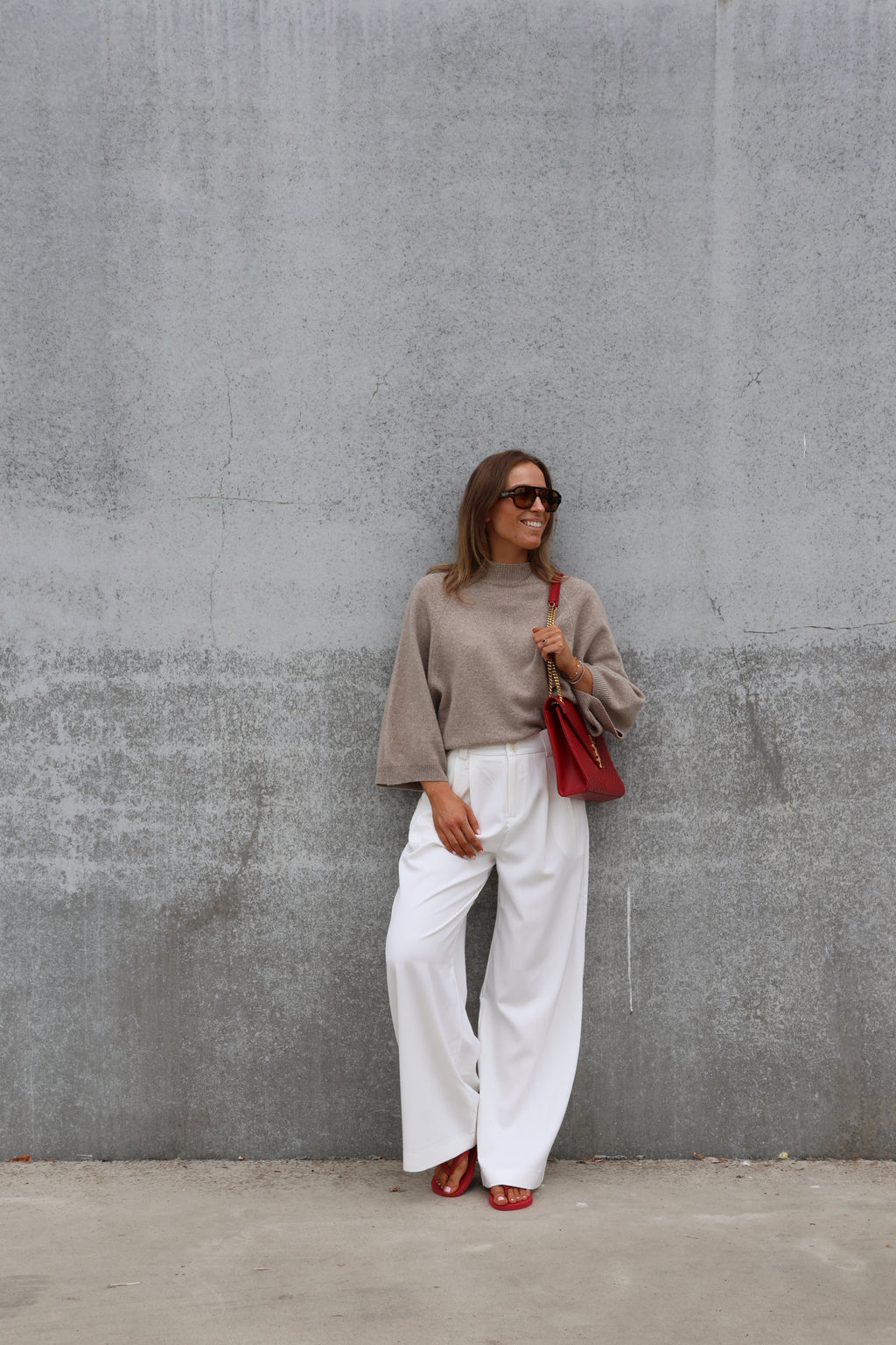 Hannah pantalon met structuur wit