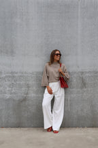 Hannah pantalon met structuur wit