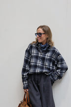 Gitte oversized geruit hemd marine