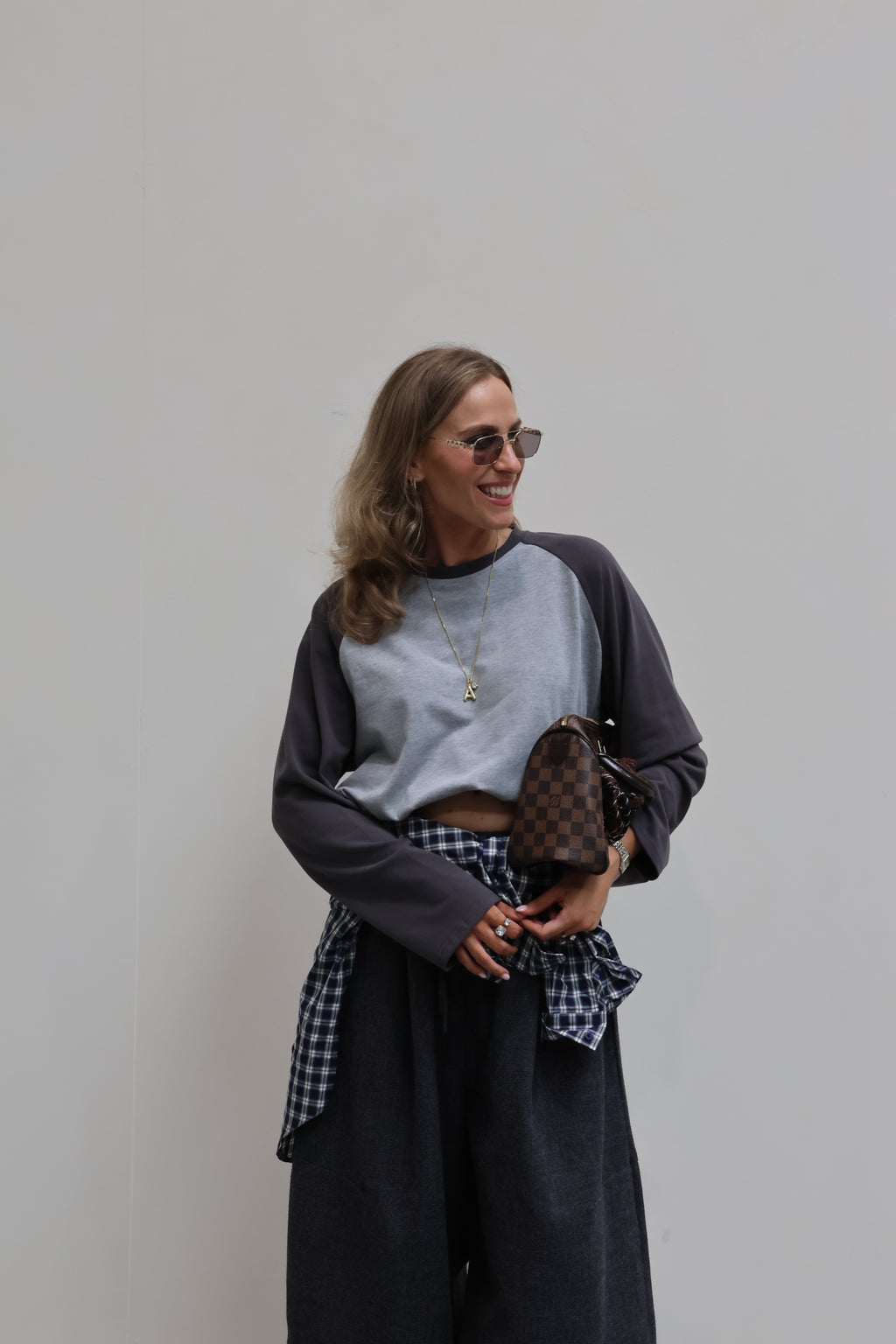 Amy longsleeve grijs/donkergrijs