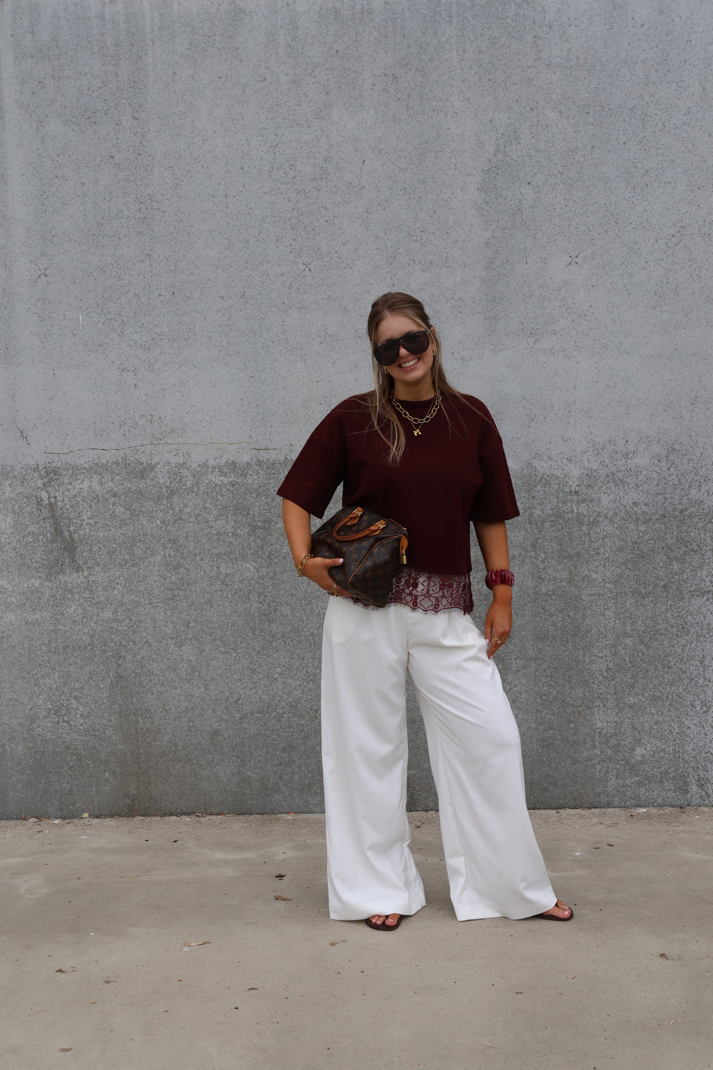 Hannah pantalon met structuur wit