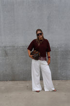 Hannah pantalon met structuur wit