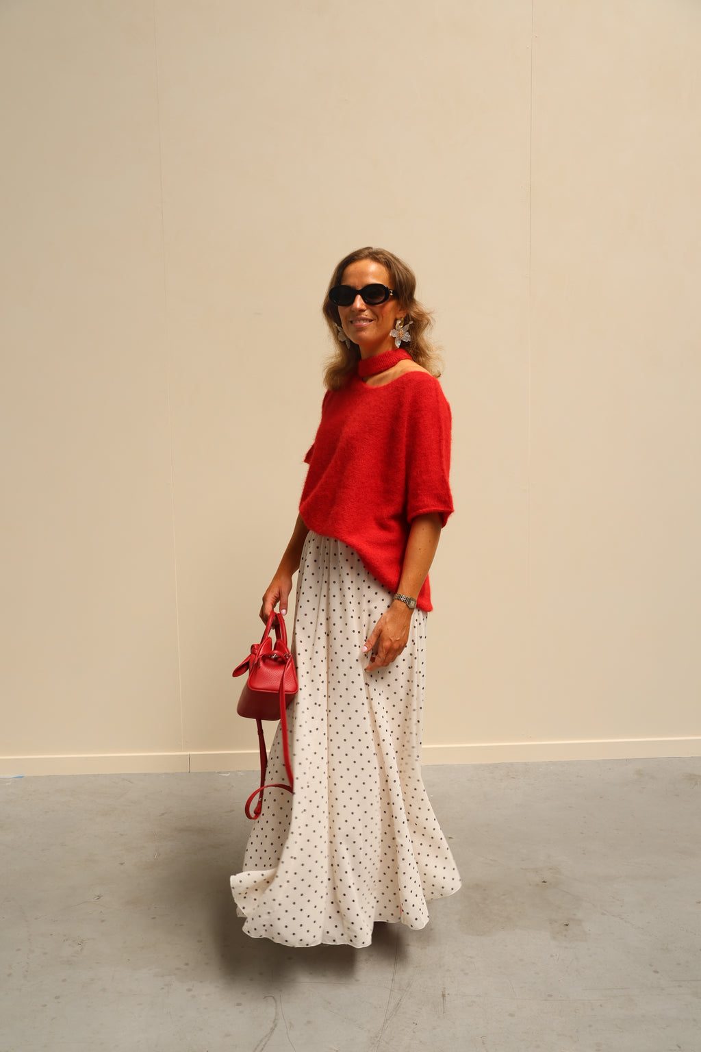 Tille knit met detail rood