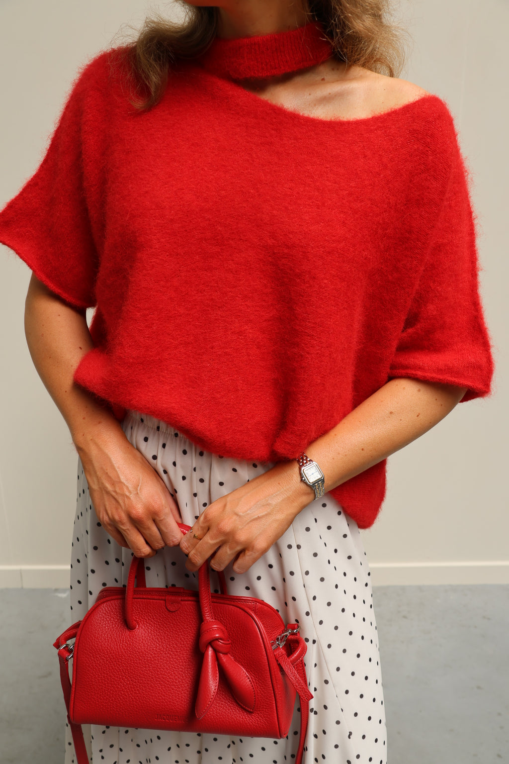 Tille knit met detail rood