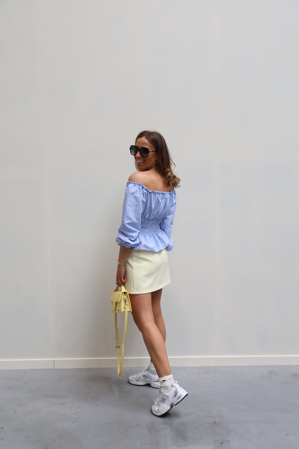 Rafaella offshoulder blouse blauw