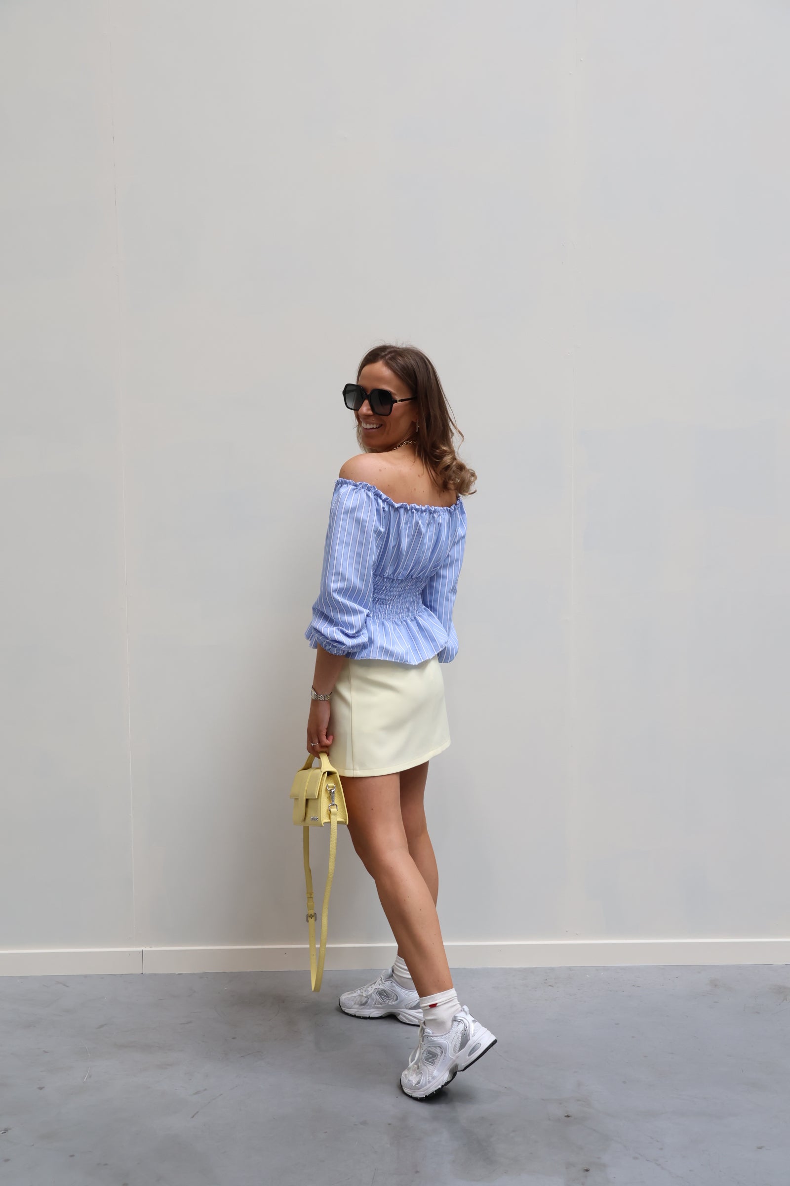 Rafaella offshoulder blouse blauw