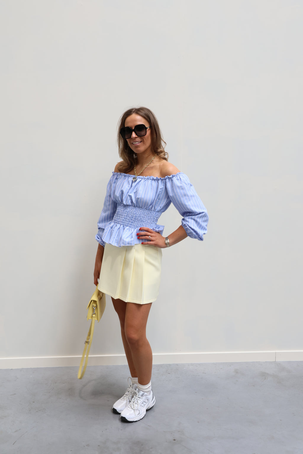 Rafaella offshoulder blouse blauw