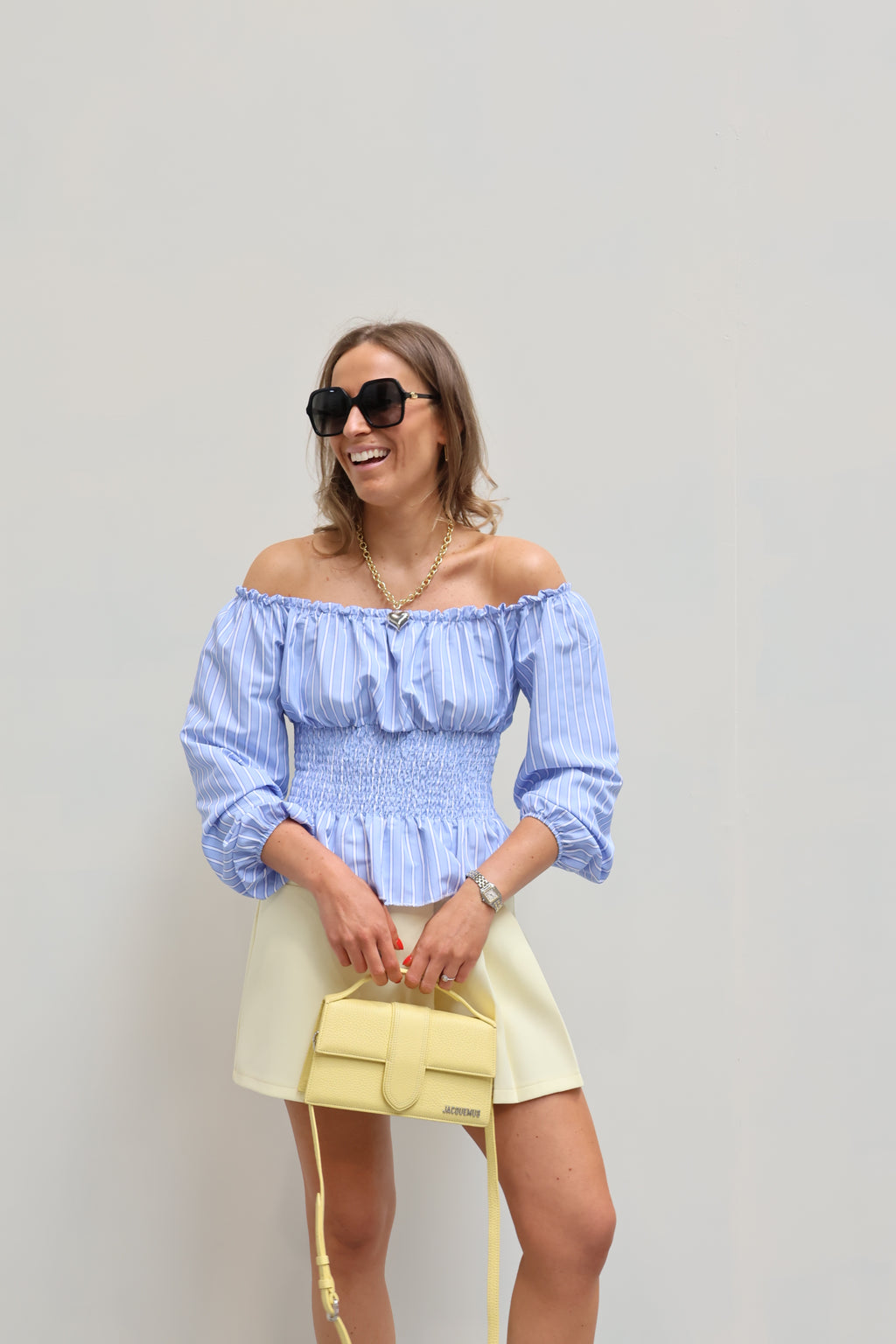 Rafaella offshoulder blouse blauw
