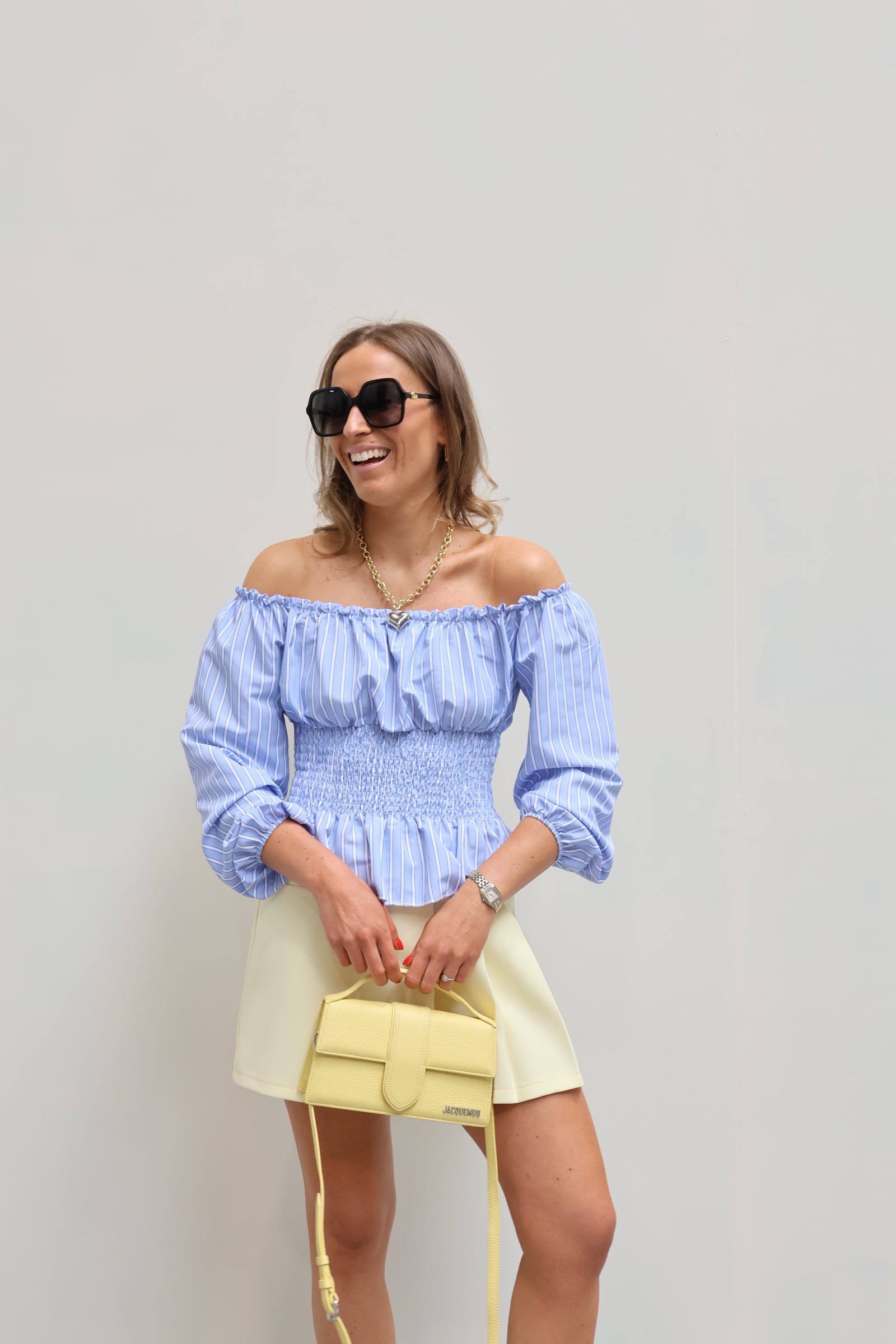 Rafaella offshoulder blouse blauw