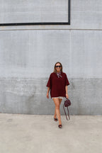 Gulia oversized T-shirt bordeaux