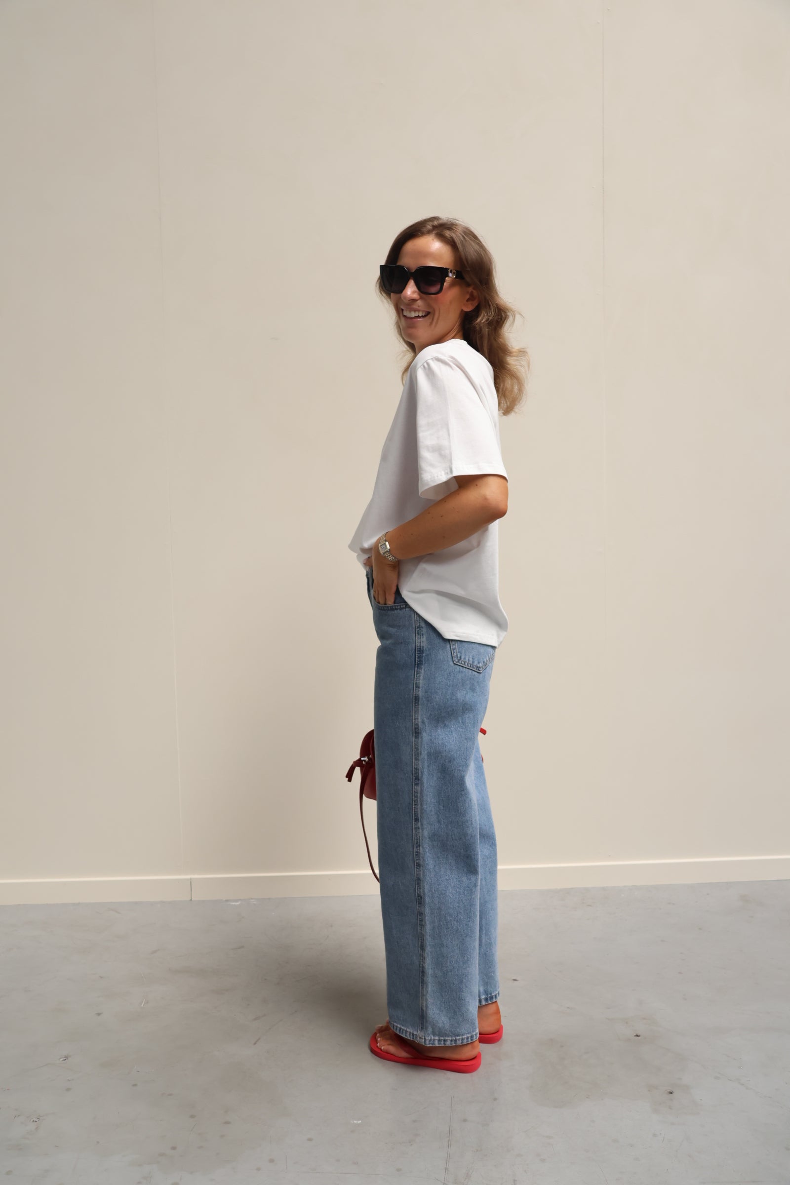 Bobbie cropped wide jeans denim