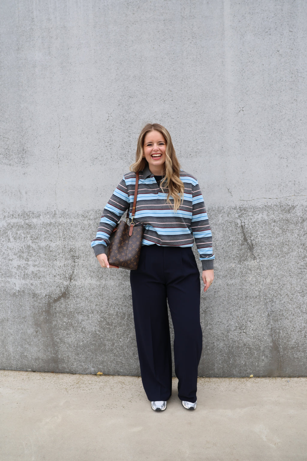 Sol polo truitje grijs gestreept