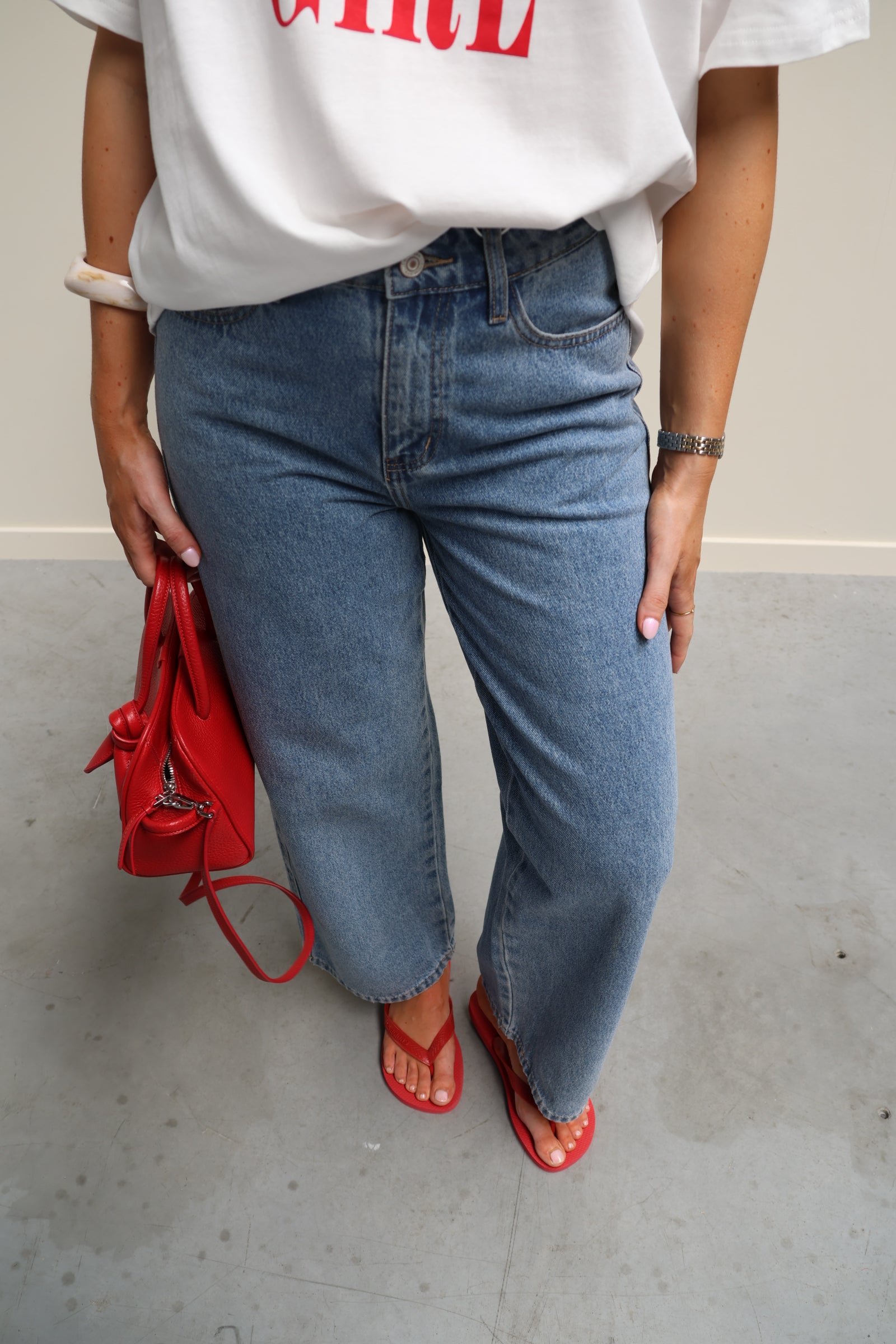 Bobbie cropped wide jeans denim