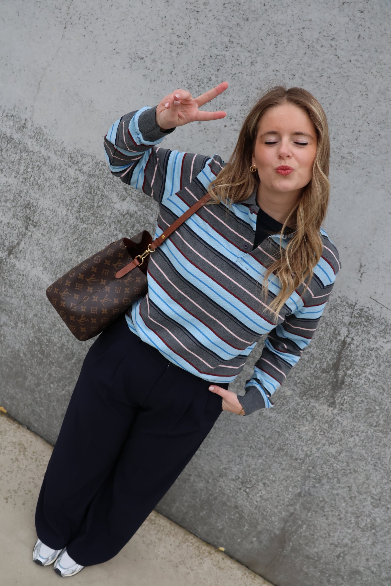 Sol polo truitje grijs gestreept