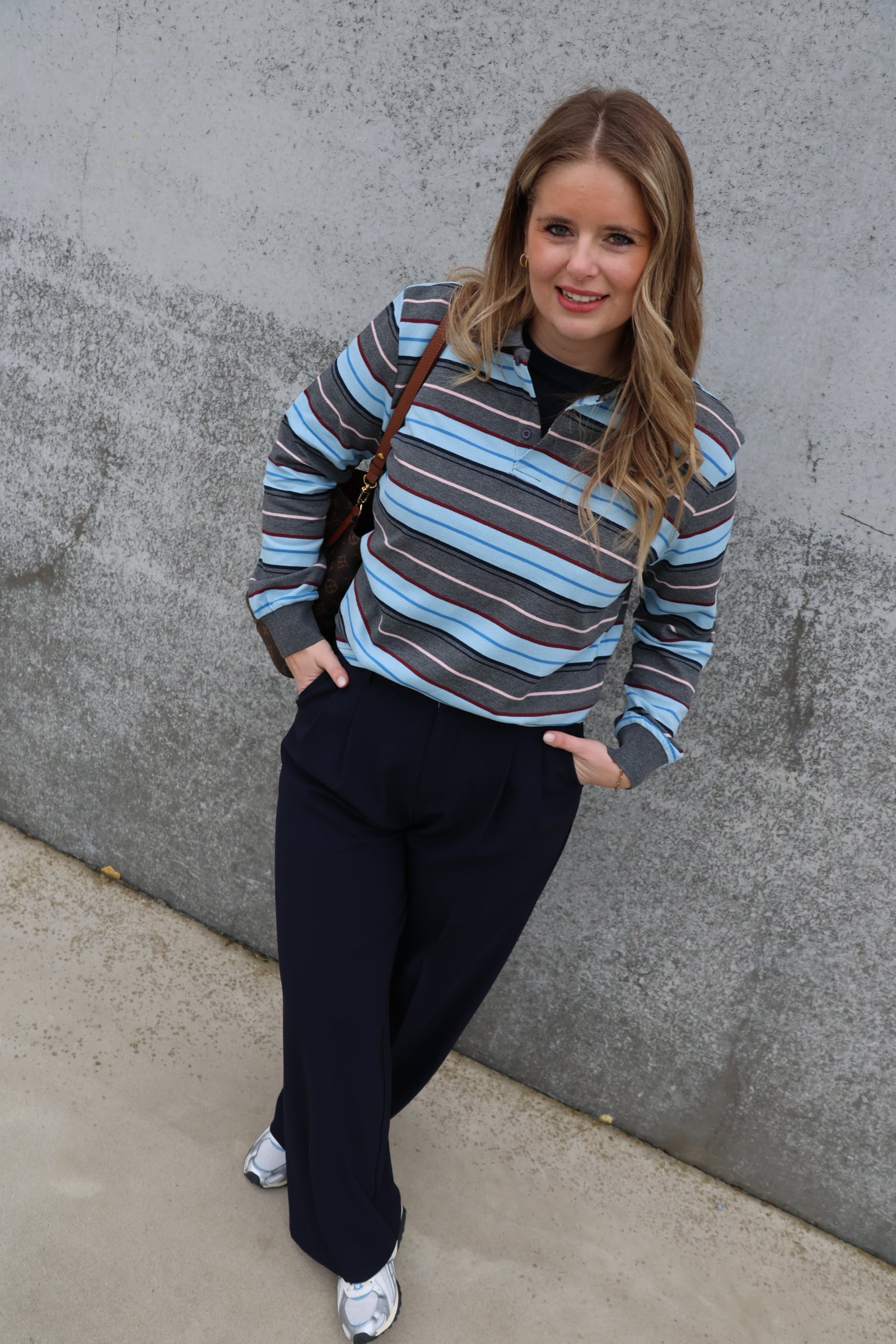 Sol polo truitje grijs gestreept