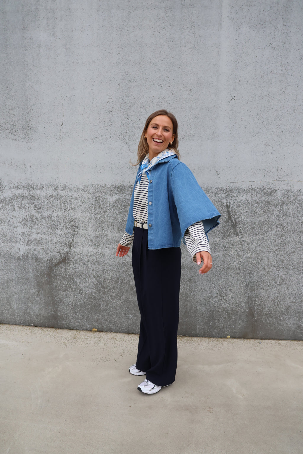 Lily printed scarf blauw