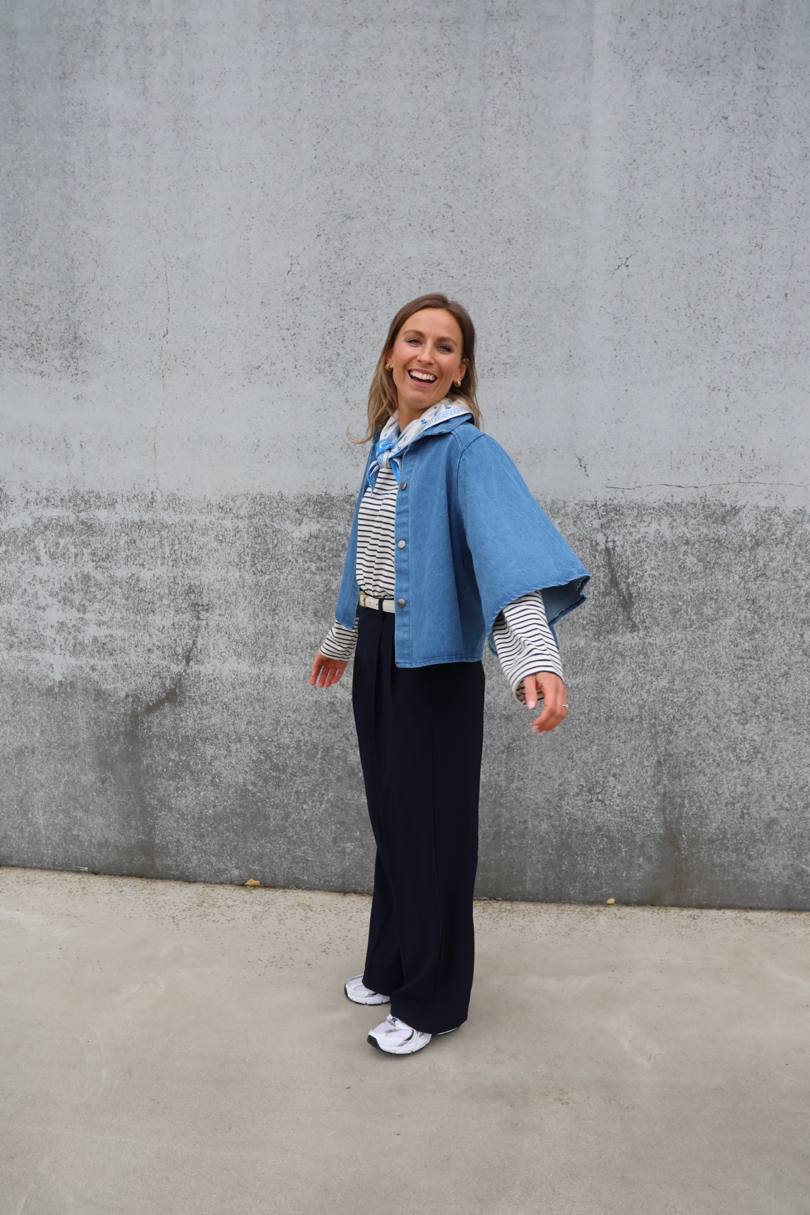 Lily printed scarf blauw