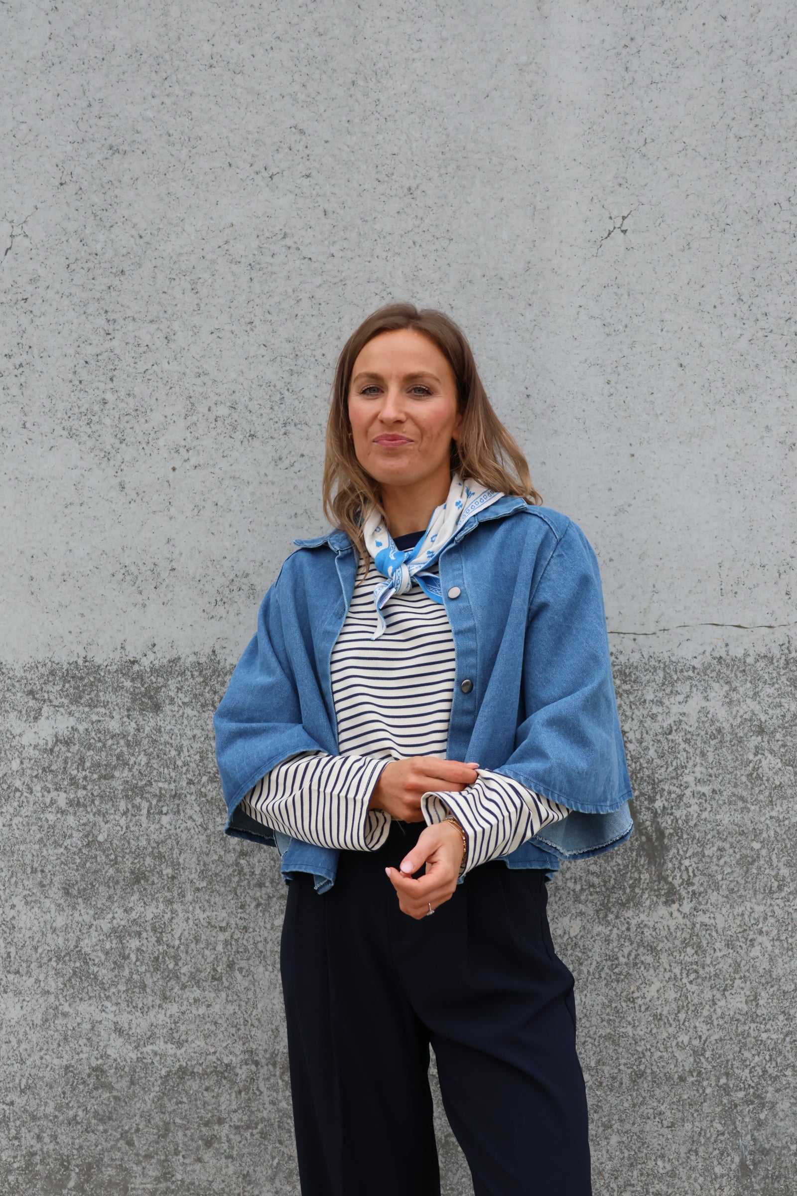 Lily printed scarf blauw