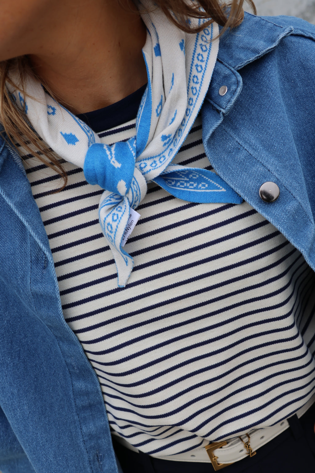 Lily printed scarf blauw