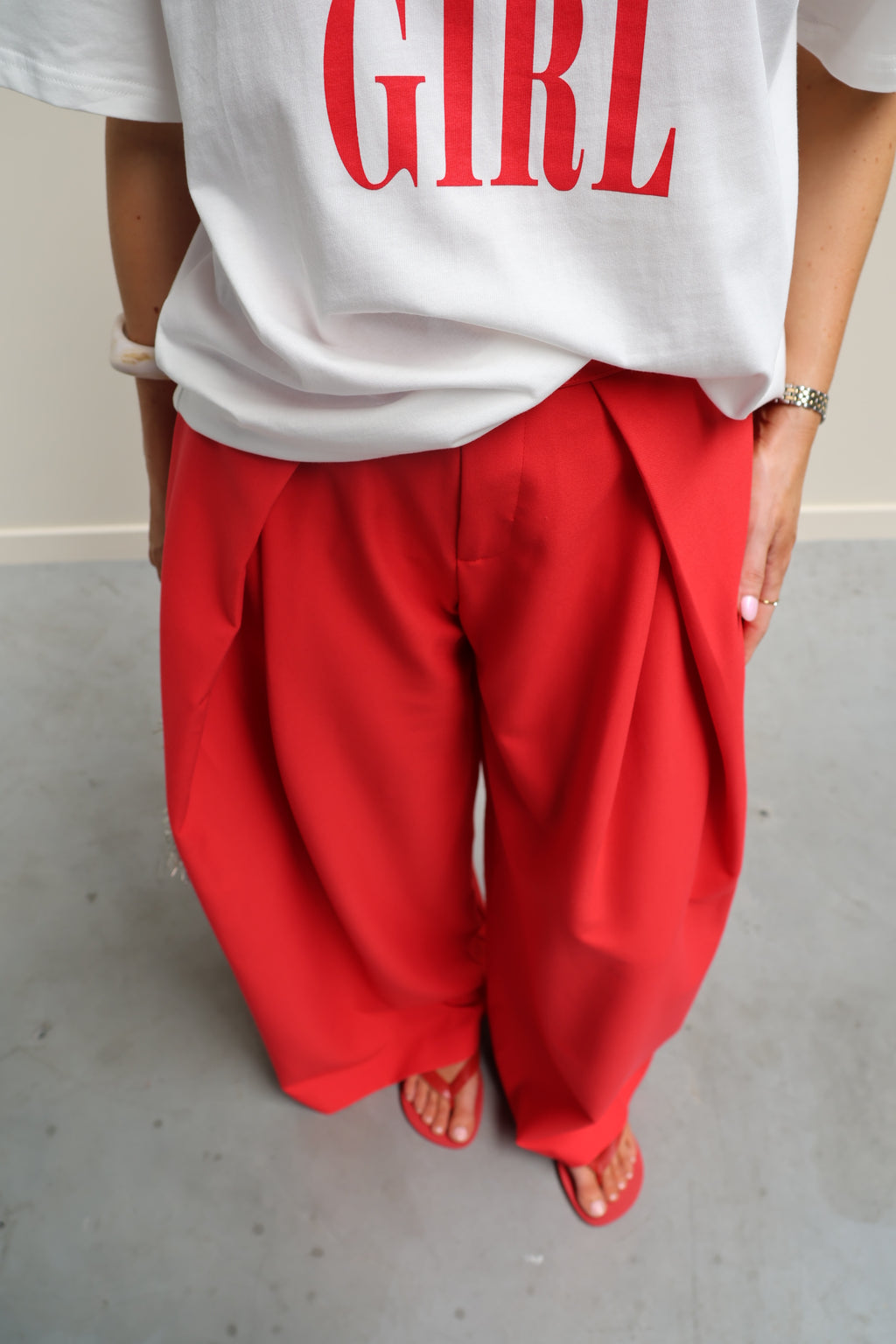 Frea detail broek rood
