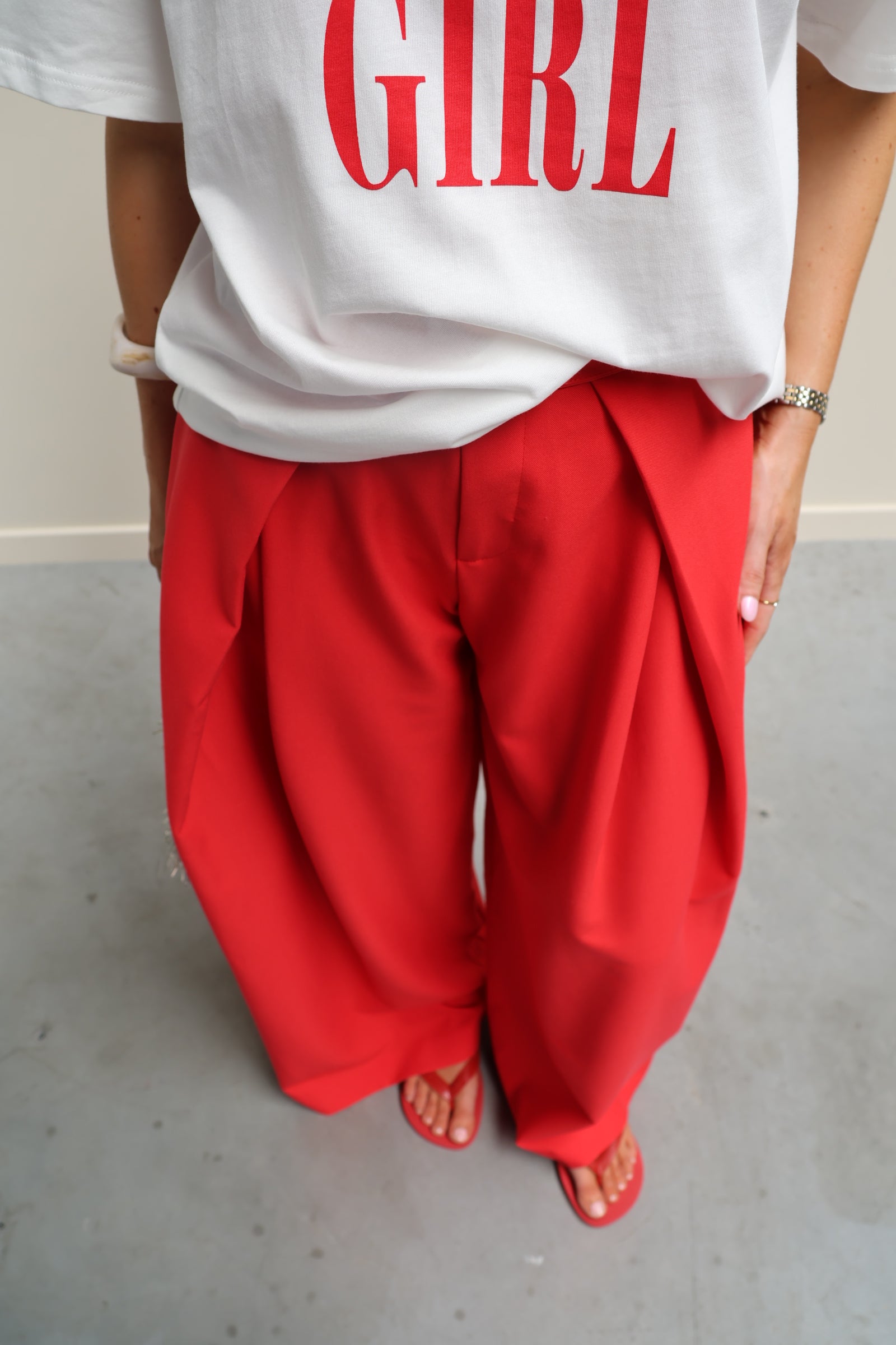 Frea detail broek rood