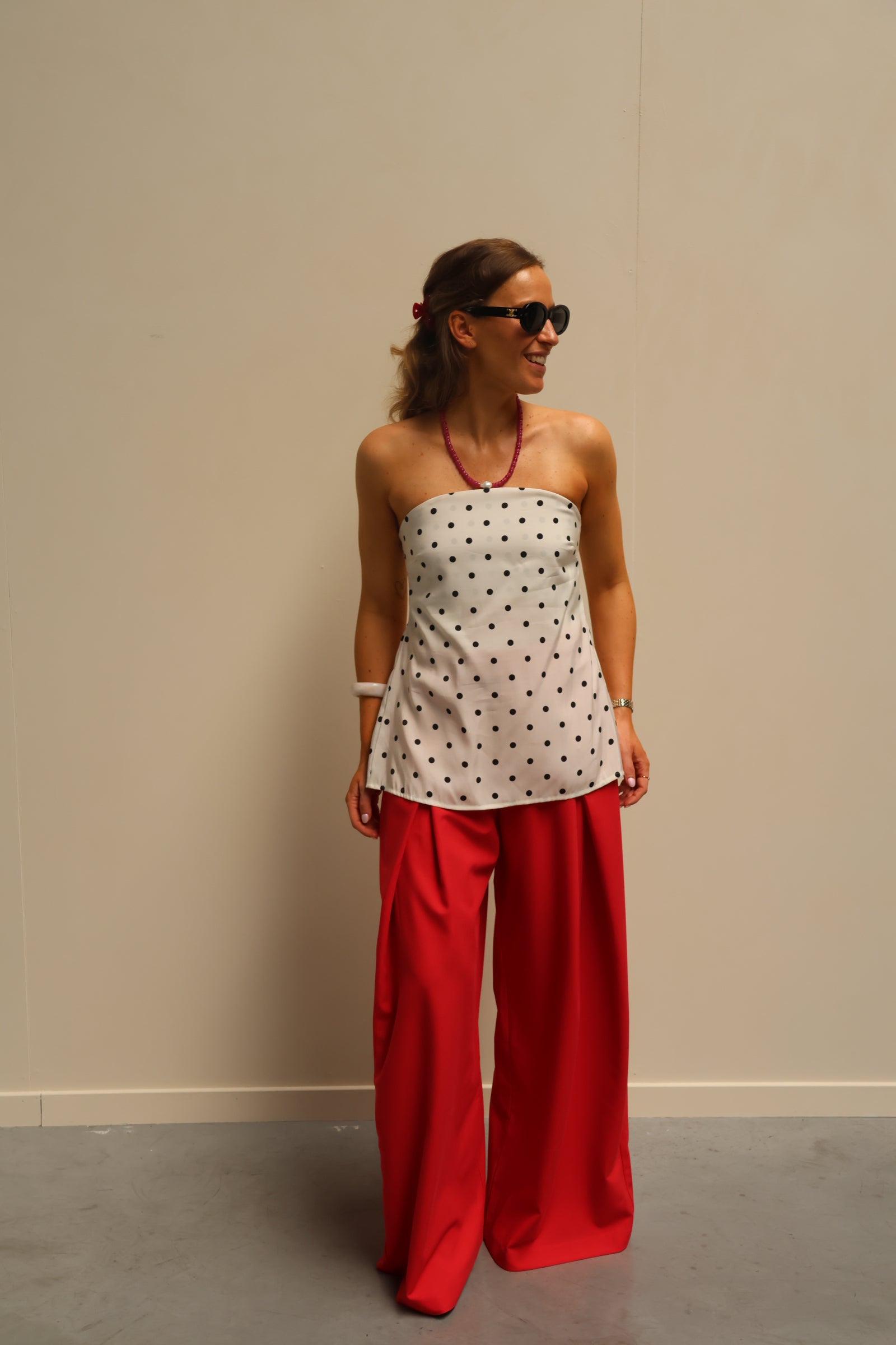 Frea detail broek rood