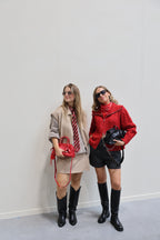 Claudia cardigan met rits rood