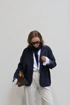 Gwenn zachte blazer met streepdetail