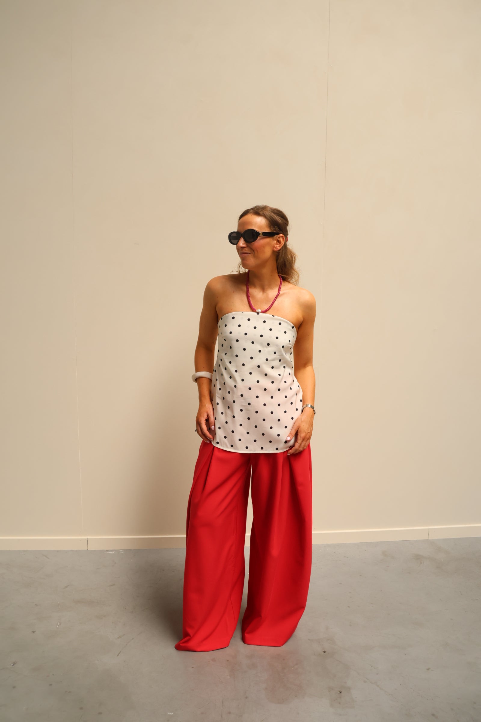 Frea detail broek rood
