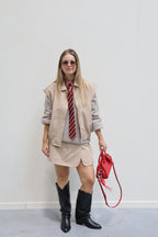 Macy mouwloos jasje beige