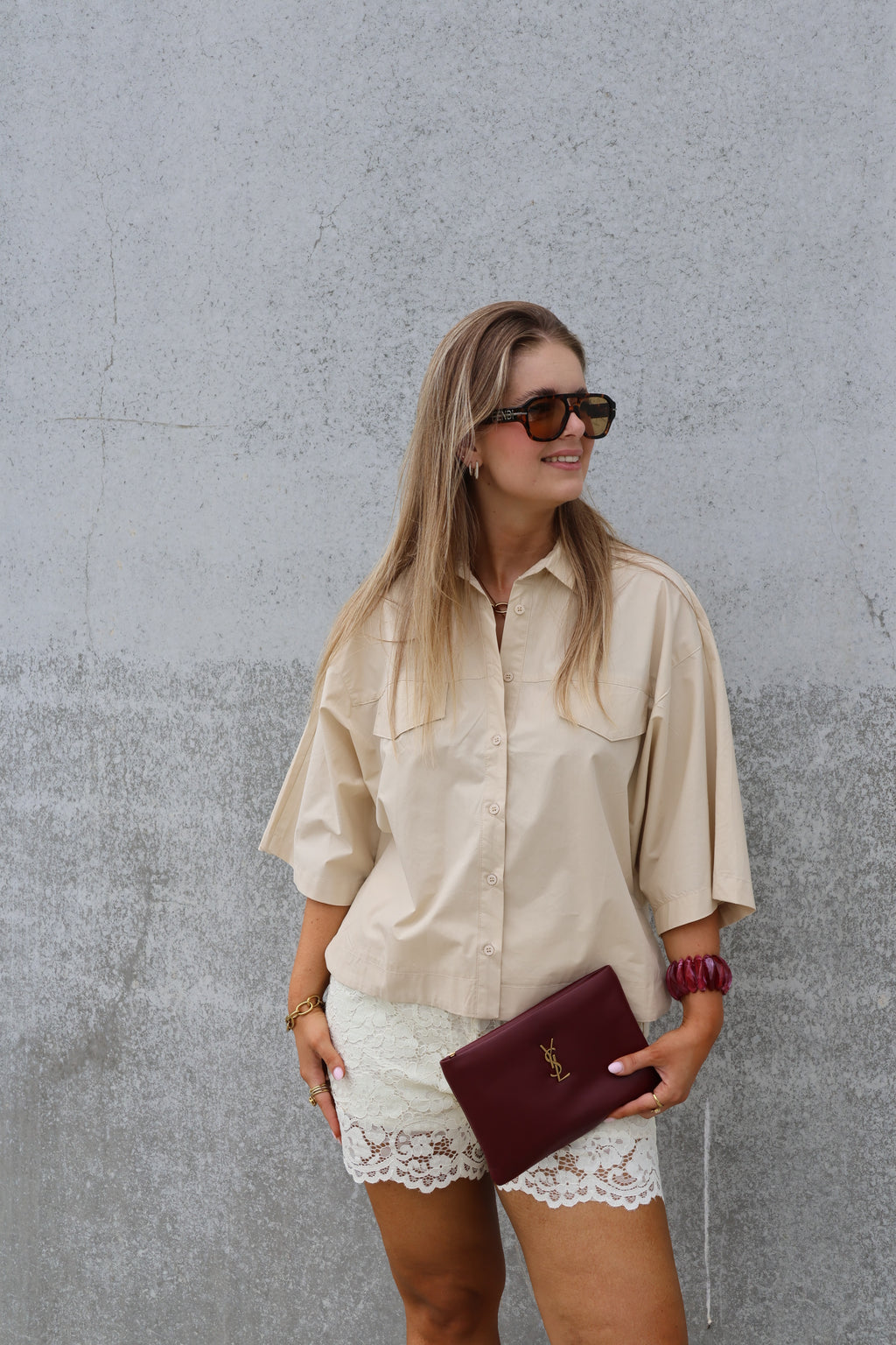 Lotte hemdje met korte mouwen beige