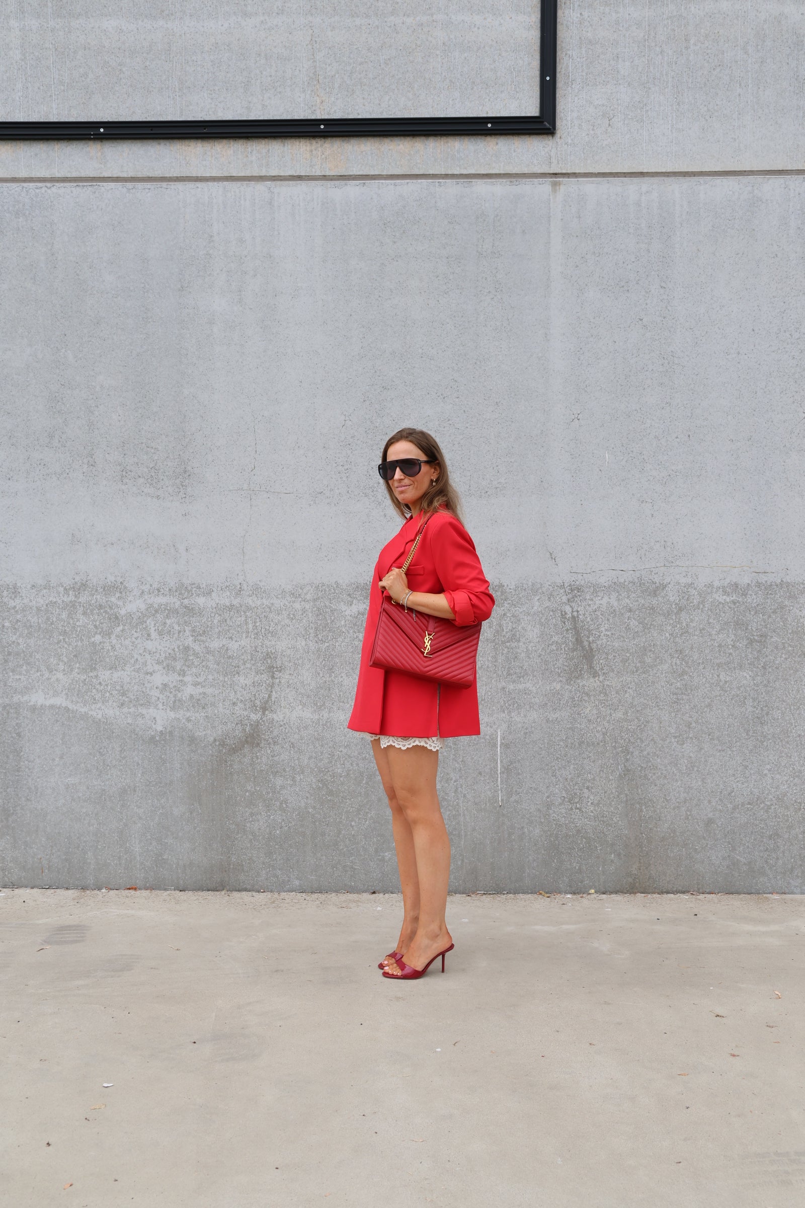 Bea oversized blazer rood
